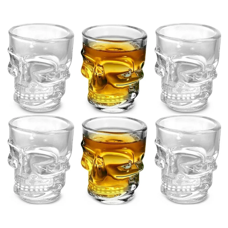 Whisky Beer And Wine - 1/2 pçs crânio cabeça tiro copo