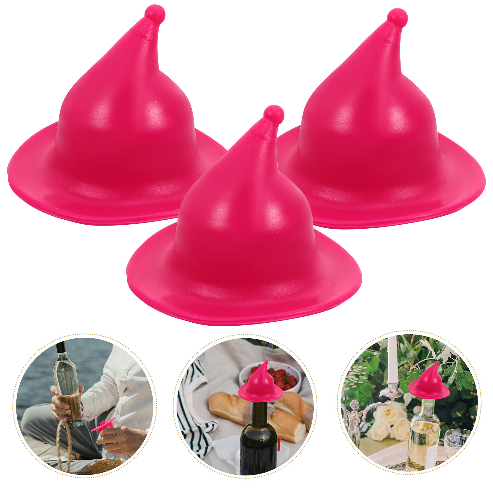 Wine Beer Hat - 4 unidades de rolhas de silicone